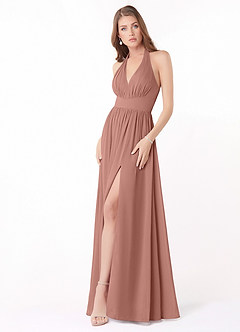 Azazie Gianni Bridesmaid Dresses Cedar Rose A-Line Pleated Chiffon Dress image1