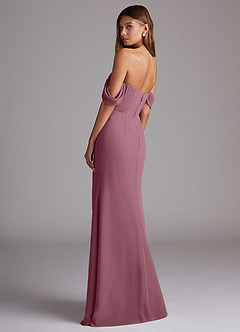 Azazie Saige Bridesmaid Dresses Vintage Mauve A-Line Off the Shoulder Chiffon Convertible Dress image8