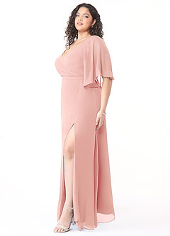 Azazie Cierra Bridesmaid Dresses Rosette A-Line V-Neck Chiffon Dress image11