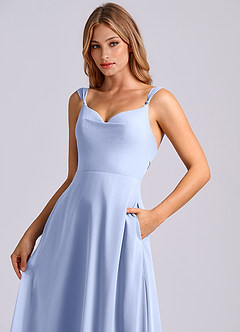 Azazie Beatrice 신부 들러리 드레스 A라인 스윗하트 네크라인 쉬폰 바닥 길이 드레스 image6