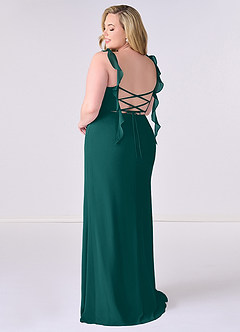 Barbie ♥ Azazie Bridesmaid Dresses Peacock Mermaid Corset Chiffon Dress image8