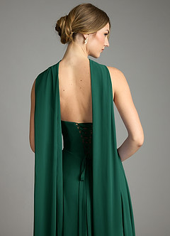 Azazie Ayla Abiti da Damigella Abito A-Line in Chiffon Scollo a Cuore Smeraldo image12