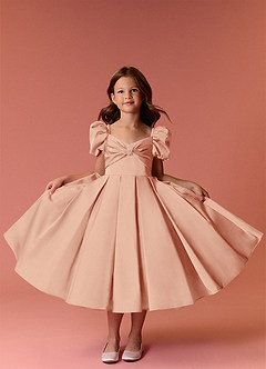 Barbie ♥ Azazie Jurken voor bloemenmeisjes Baljurk Jurk van Stretch Satijn Sweetheart Halslijn Engelse Roos image6