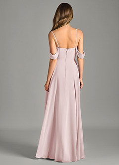 Azazie Chelsey Vestidos de damas de honor Vestido de Rosa Rubor de Gasa de Corte en A Convertible con Vestidos sin tirantes image7