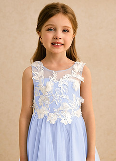Azazie Mixie Flower Girl Dresses Lavender Ball-Gown Lace Dress image7