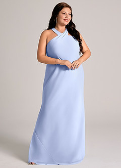 Azazie Doretta Robes de demoiselle d'honneur Robe Sirène en Mousseline de soie Plissée Eis image10