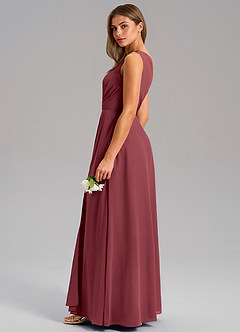 Azazie Phaedra Brautjungfernkleider A-Linie One-Shoulder Chiffon Kleid Merlot image6
