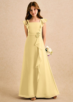 Azazie Soso Girls Formal Flower Girl Klänningar Klänning A-Line i Chiffong Plisserad image5