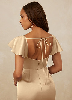 Christian Siriano Bridal for Azazie 1005 Brautjungfernkleider Etui Herzausschnitt Stretch-Satin Kleid Champagner image3