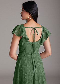 Azazie Bondi Brautjungfernkleider Eine Linie Gestreift Blumen-Burnout Kleid Eukalyptus image2