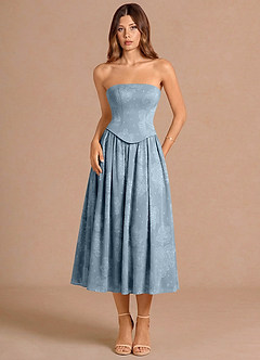 Isaura Powder Blue Midi Dress image3