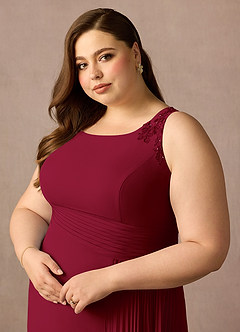 Azazie Galvan Mother of the Bride Dresses Burgundy A-Line Sequins Chiffon Dress image12