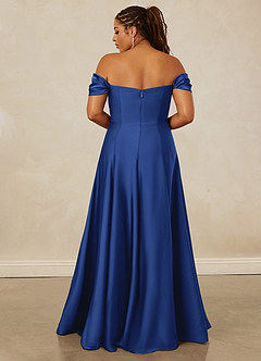 Christian Siriano Bridal for Azazie 1002 Brautjungfernkleider Wandelbar A-Linie Schulterfrei Stretch-Satin Kleid Königsblau image17