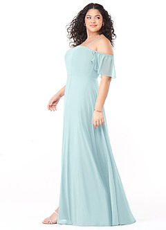 Azazie Sue Bridesmaid Dresses Sea Glass A-Line Off the Shoulder Chiffon Convertible Dress image9