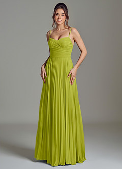 Azazie Catie Abiti da Damigella Abito A-Line in Chiffon Scollo a Cuore Citronella image1