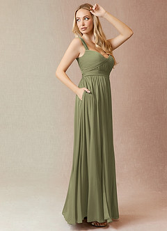 Azazie Reniya Final Sale Agave A-Line Sweetheart Neckline Mesh Convertible Dress image3