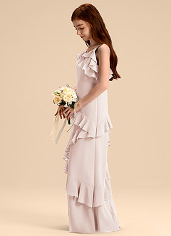 Azazie Evara Junior Vestido de Pétalo De Rosa de Gasa de Corte en A image5