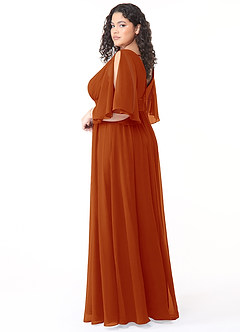 Azazie Temeka Bridesmaid Dresses Paprika A-Line Ruched Chiffon Dress image10