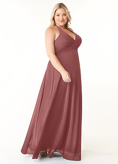Azazie Tessie Bridesmaid Dresses Amethyst A-Line V-Neck Pleated Chiffon Dress image8