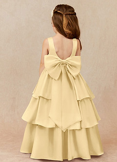 Azazie Margie Flower Girl Klänningar Klä A-Linje i Stretch Satin Rosett image1