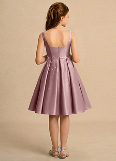 Azazie Jello Junior Formal Flower Girl Dresses Dusty Rose Ball-Gown Pleated Matte Satin Dress image2