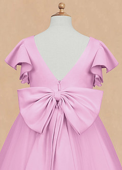 Azazie Kaeya Flower Girl Dresses Candy Pink A-Line Bow Tulle Dress image8