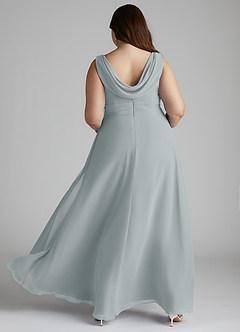 Azazie Karina Bridesmaid Dresses Dolphin Grey A-Line Pleated Chiffon Dress image9