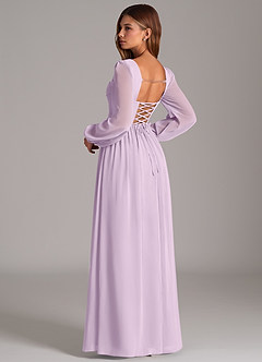 Azazie Maree Brudtärnklänningar Klä av A-Linje i Chiffong Korsett Frostad Lila image2