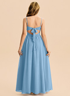 Azazie Zeya Junior Steel Blue A-Line Chiffon Dress image2
