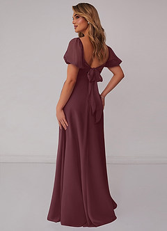 Barbie ♥ Azazie Bridesmaid Dresses Sangria A-Line Pleated Chiffon Dress image2