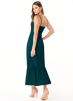 Azazie Justina At-home Try On Dresses Rust A-Line Sweetheart Neckline Chiffon Dress image4