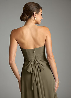 Azazie Tamira Suknie dla druhen Linia A Pofałdowany Szyfon Do ziemi Sukienka image5