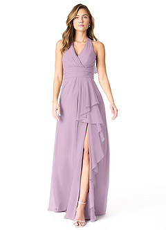 Azazie Aviv Bridesmaid Dresses Wisteria A-Line Pleated Chiffon Dress image1