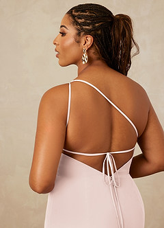Christian Siriano Bridal for Azazie 1003 Bridesmaid Dresses Rose Petal Sheath One Shoulder Chiffon Dress image16