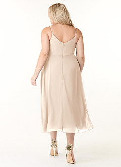Azazie Clarissa Bridesmaid Dresses White Alabaster A-Line V-Neck Chiffon Dress image8
