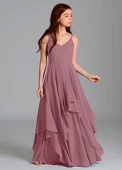 Azazie Karan Junior A-Linie Chiffon Kleid Vintage Mauve image3