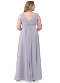 Azazie Pierrette Bridesmaid Dresses Fog A-Line Pleated Chiffon Dress image16