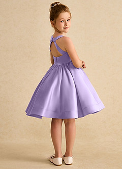 Azazie Julietta Flower Girl Dresses Lilac Ball-Gown Convertible Tulle Dress image16