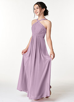 Azazie Anthea Junior Wisteria Pleated Chiffon Dress image4