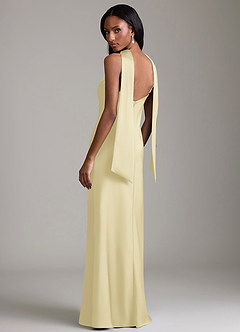 Azazie Cassiana Brudtärnklänningar Klä av Sjöjungfru i Stretch Satin Plisserad Citronsorbet image2