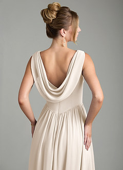Azazie Novi Bridesmaid Dresses White Alabaster A-Line Pleated Chiffon Dress image5