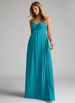 Azazie Llana Maternity Bridesmaid Dresses A-Line Chiffon Floor-Length Dress image3