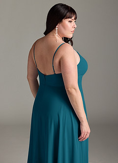 Azazie Akita Vestidos de damas de honor Vestido de Azul Tinta de Gasa de Corte en A image11