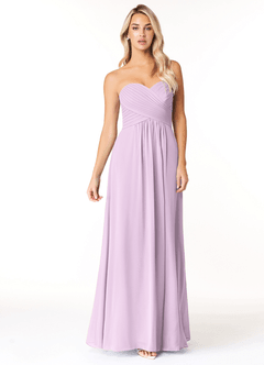 Azazie Yazmin Bridesmaid Dresses Frosted Lilac A-Line Sweetheart Neckline Chiffon Convertible Dress image4