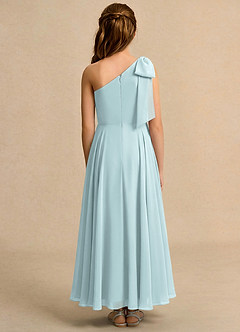 Azazie Guppy Girls Formal Flower Girl Dresses Mist A-Line One Shoulder Chiffon Dress image2
