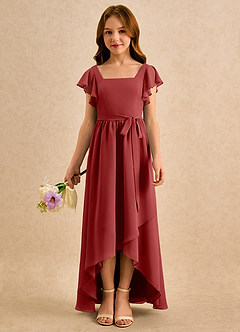 Azazie Milly Girls Formal Flower Girl Klänningar Klä A-Line i Chiffong Plisserad image3