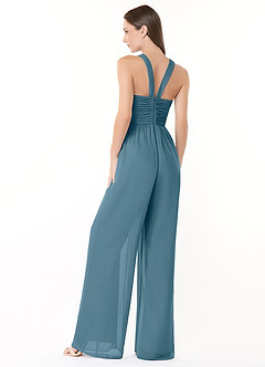 Azazie Berdie Bridesmaid Dresses Bermuda Halter Chiffon Jumpsuit image4