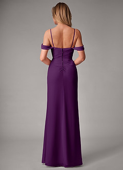 Azazie Haisley Bridesmaid Dresses Grape Sheath Off the Shoulder Chiffon Convertible Dress image7