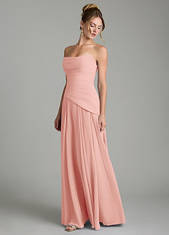 Azazie Gabriela Brautjungfernkleider A-Linie Korsett Chiffon Kleid Rosettenrosa image6