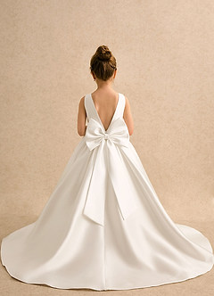 Azazie Ophelia Flower Girl Klänningar Klä Balklänning i mikado Rosett image4